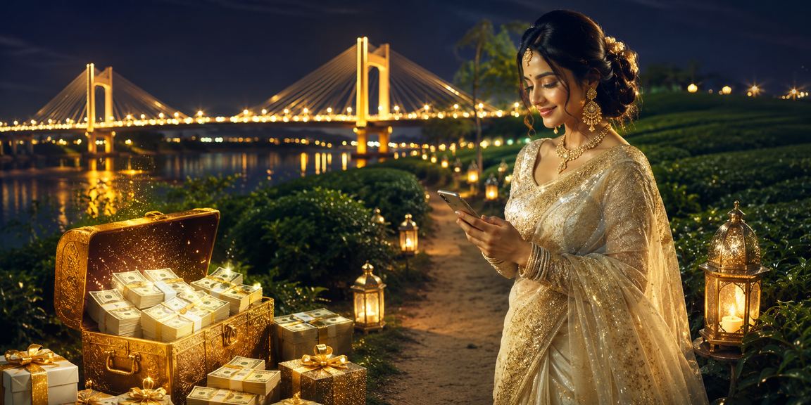 বরিশালে শাড়ি পরা নারী মোবাইলে ক্যাসিনো খেলছেন